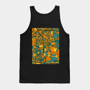 San Bernardino Map Pattern in Orange & Teal Tank Top